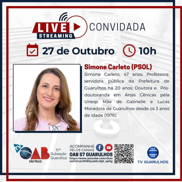 Leia mais sobre o artigo Entrevistas com os candidatos à prefeitura de Guarulhos – Candidata Simone Carleto (PSOL)