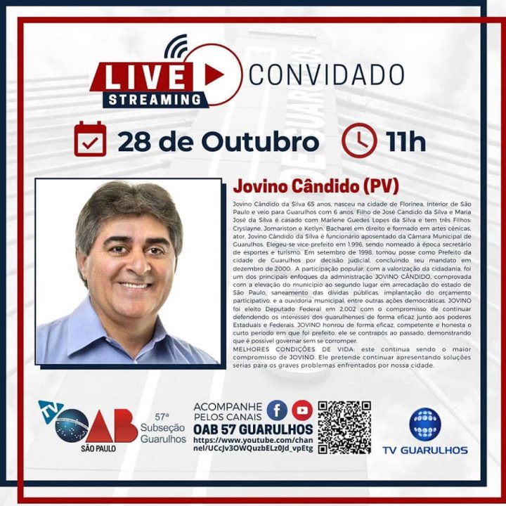 Você está visualizando atualmente Entrevistas com os candidatos à prefeitura de Guarulhos – Candidato Jovino Cândido (PV)