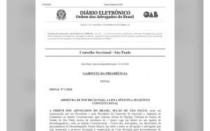 Leia mais sobre o artigo Edital nº 1/2020 relativo a abertura do processo destinado à composição de Lista Sêxtupla para o preenchimento de uma vaga no Tribunal de Justiça do Estado de São Paulo
