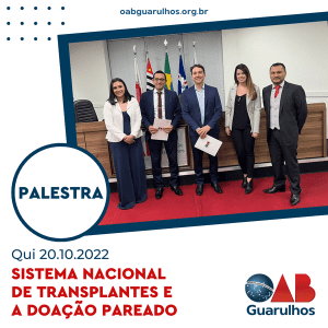 Read more about the article Palestra sobre o tema: “Sistema Nacional de Transplantes e a Doação Pareada”