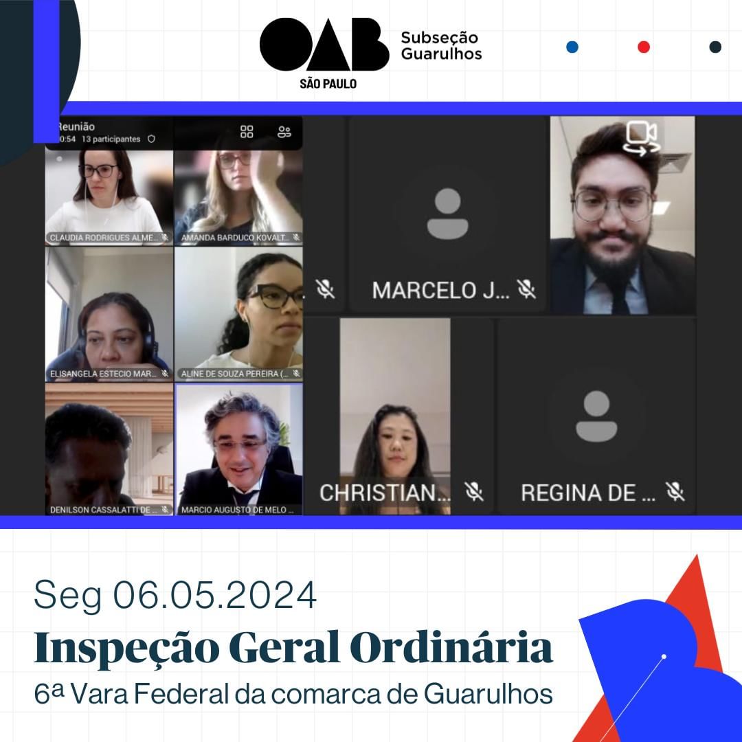 Você está visualizando atualmente Inspeção Geral Ordinária na 6 Vara Federal de Guarulhos/SP