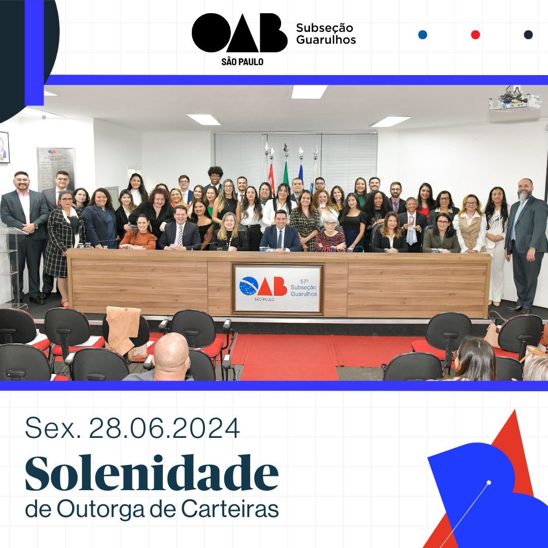 Você está visualizando atualmente Solenidade de Outorga de Carteiras + Desagravo – 03/07/2024