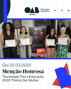 Leia mais sobre o artigo Menção Honrosa – Prêmio Ser Mulher