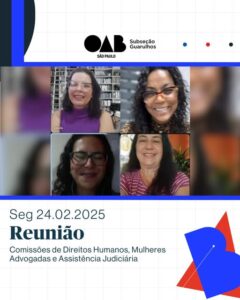 Leia mais sobre o artigo Reunião das Comissões de Direitos Humanos, Mulheres Advogadas e Assistência Judiciária