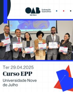 Leia mais sobre o artigo Curso de Direitos e Prerrogativas Profissionais dos Advogados, aos alunos da Universidade Nove de Julho