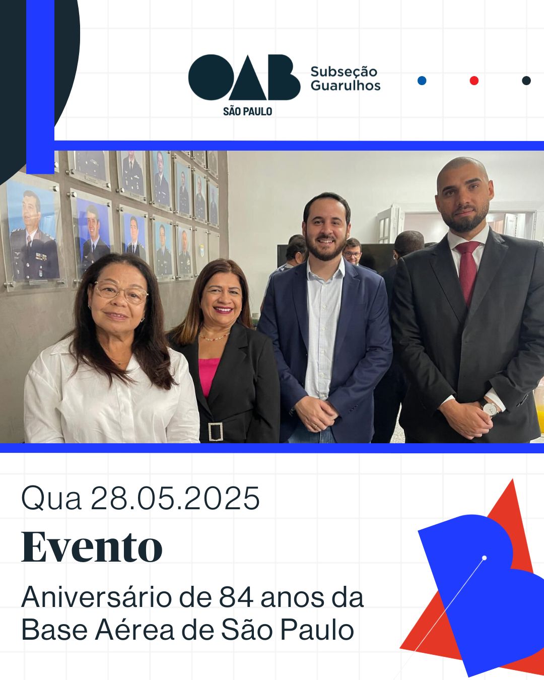 No momento, você está visualizando OAB Guarulhos esteve presente na solenidade em comemoração aos 84 anos da Base Aérea de São Paulo