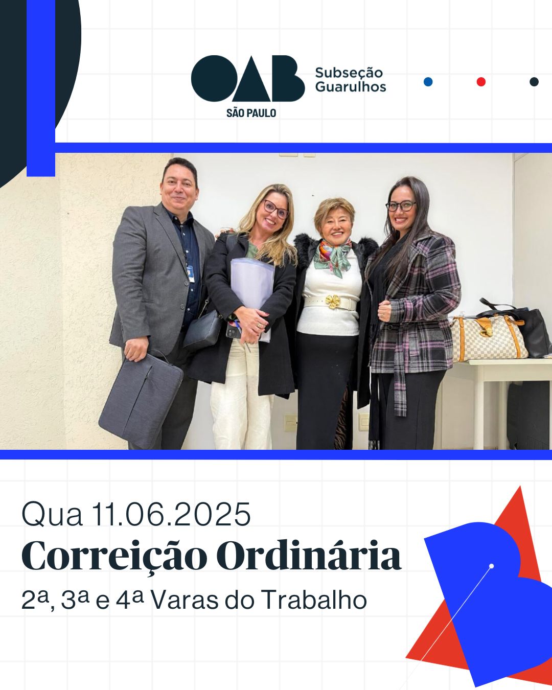 No momento, você está visualizando OAB Guarulhos esteve presente na Correição Ordinária da Justiça do Trabalho de Guarulhos