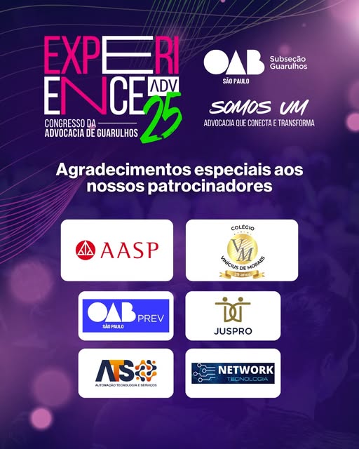 No momento, você está visualizando Agradecimento especial aos patrocinadores do Experience ADV 2025