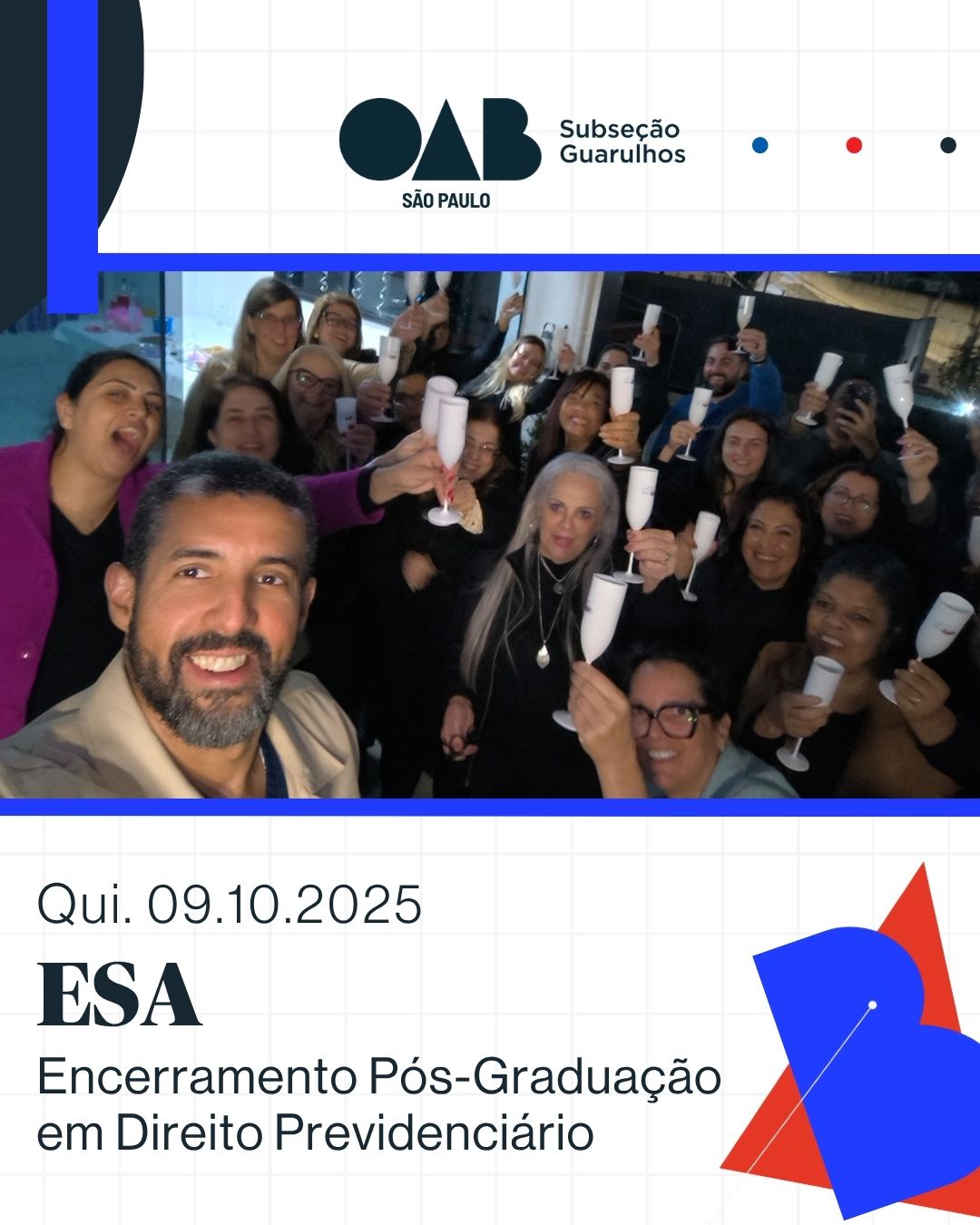 No momento, você está visualizando Encerramento da Pós-Graduação em Direito Previdenciário – ESA Guarulhos
