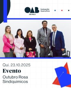 Leia mais sobre o artigo Comissão de Direito Sindical, participou da organização e realização do evento “Outubro Rosa – Os Desafios das Mulheres no Movimento Sindical e a Valorização das Mulheres na Sociedade”, promovido pela Sindiquímicos Guarulhos