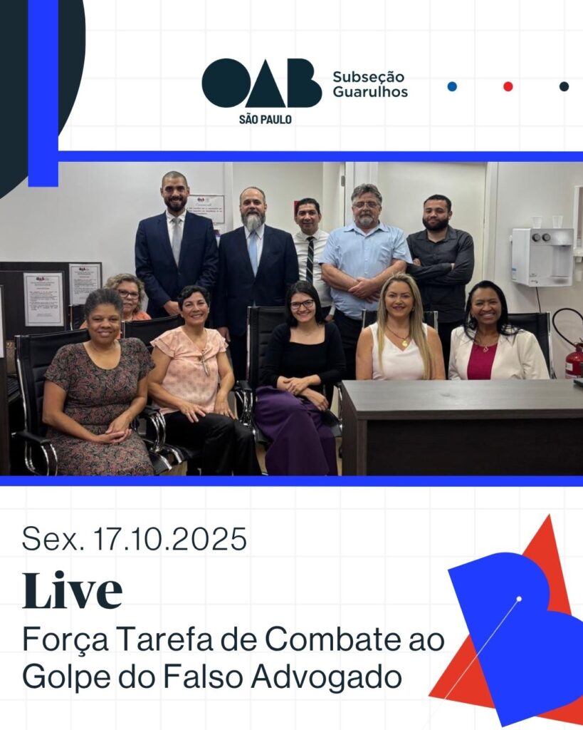Leia mais sobre o artigo Live com Conselheiro Estadual da OAB São Paulo e Coordenador da Força-Tarefa de Combate ao Golpe do Falso Advogado