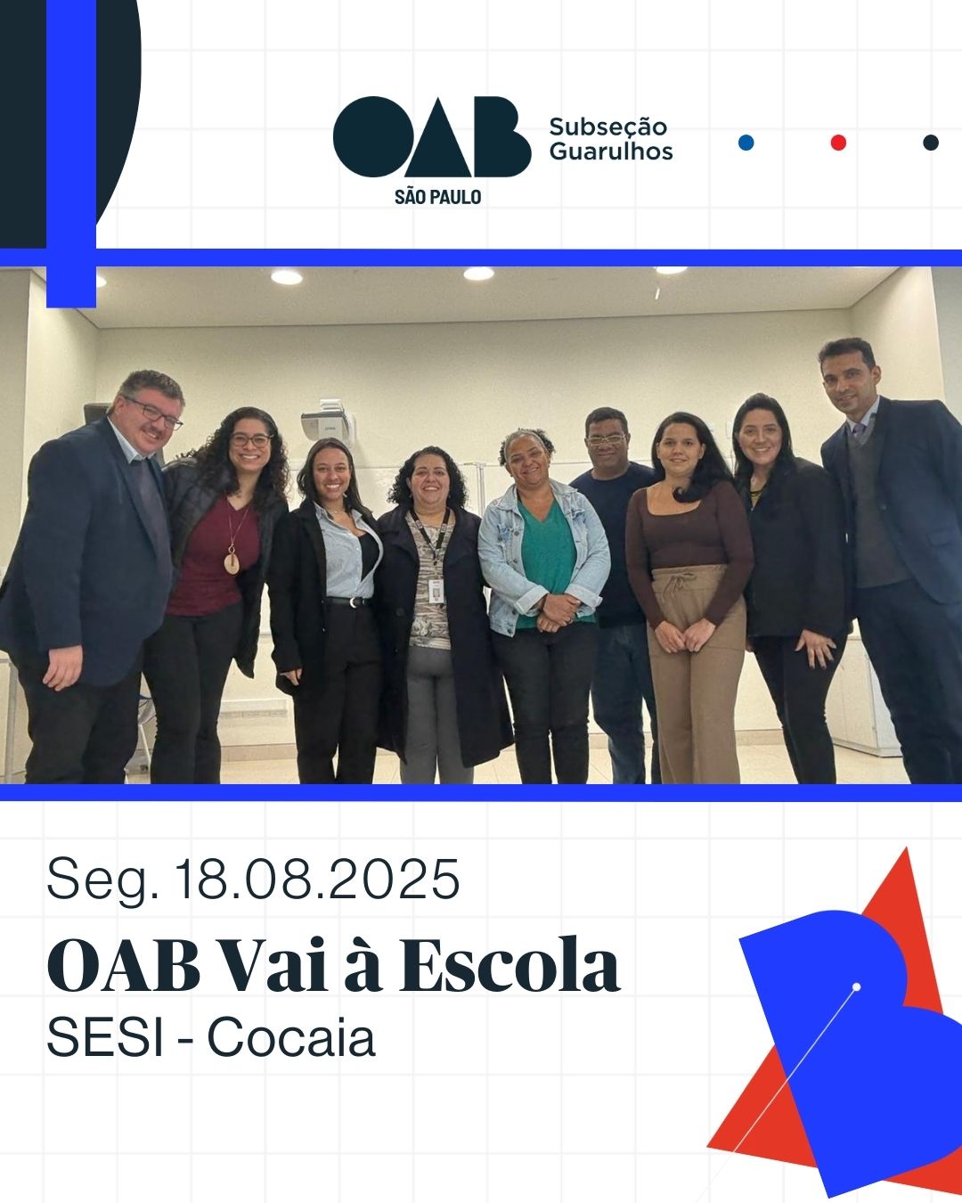 No momento, você está visualizando OAB Vai à Escola, esteve presente no SESI Cocaia, promovendo uma palestra voltada aos pais do comitê de famílias