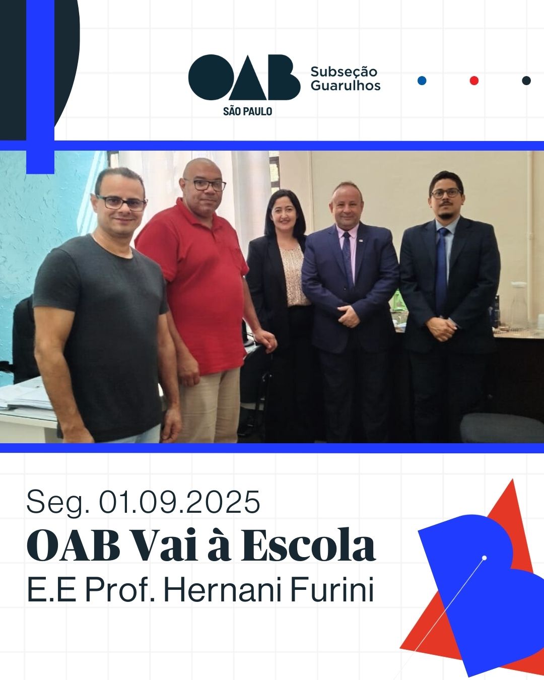 No momento, você está visualizando Comissão OAB Vai à Escola, realizou palestra aos alunos da E.E. Prof. Hernani Furini