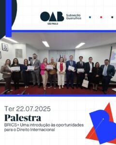 Leia mais sobre o artigo Palestra “BRICS+ – Uma Introdução às Oportunidades para o Direito Internacional”