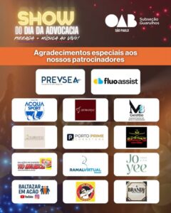 Leia mais sobre o artigo Agradecimento especial aos patrocinadores que tornaram possíveis as celebrações do Dia da Advocacia