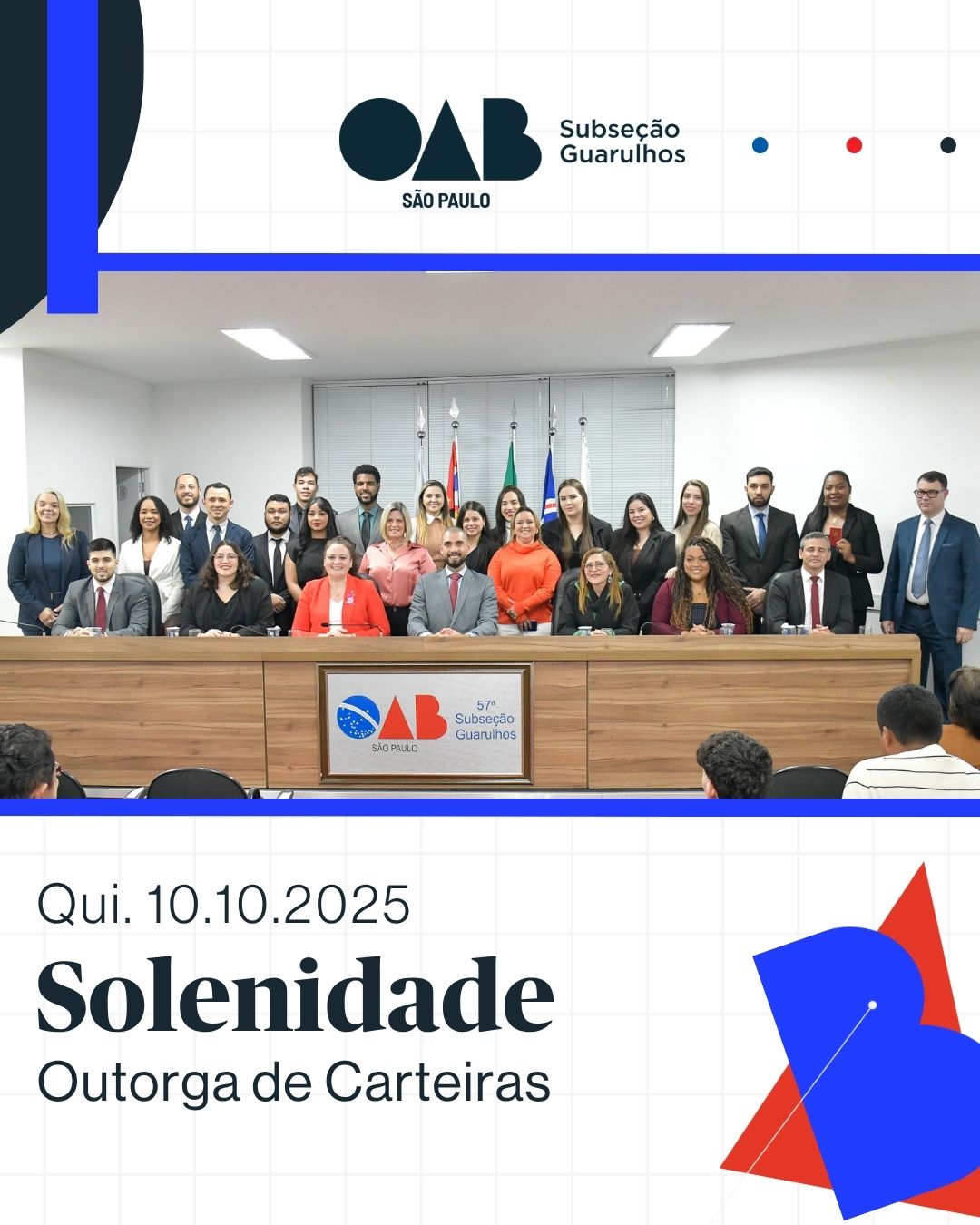 No momento, você está visualizando Solenidade de Outorga de Carteiras – 10/10/2025