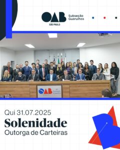 Leia mais sobre o artigo Solenidade de Outorga de Carteiras – 31/07/2025