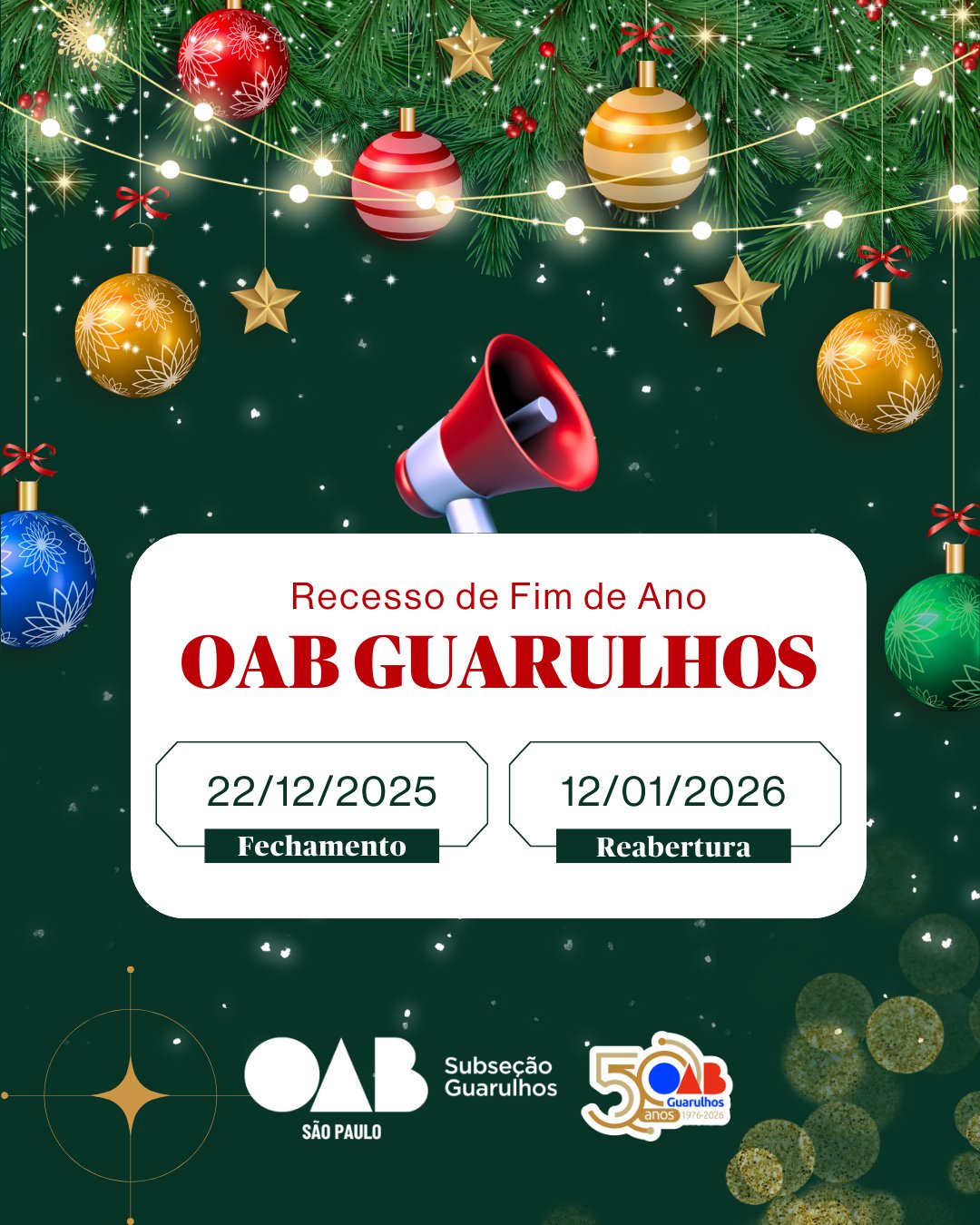 No momento, você está visualizando Recesso de Fim de Ano 2025