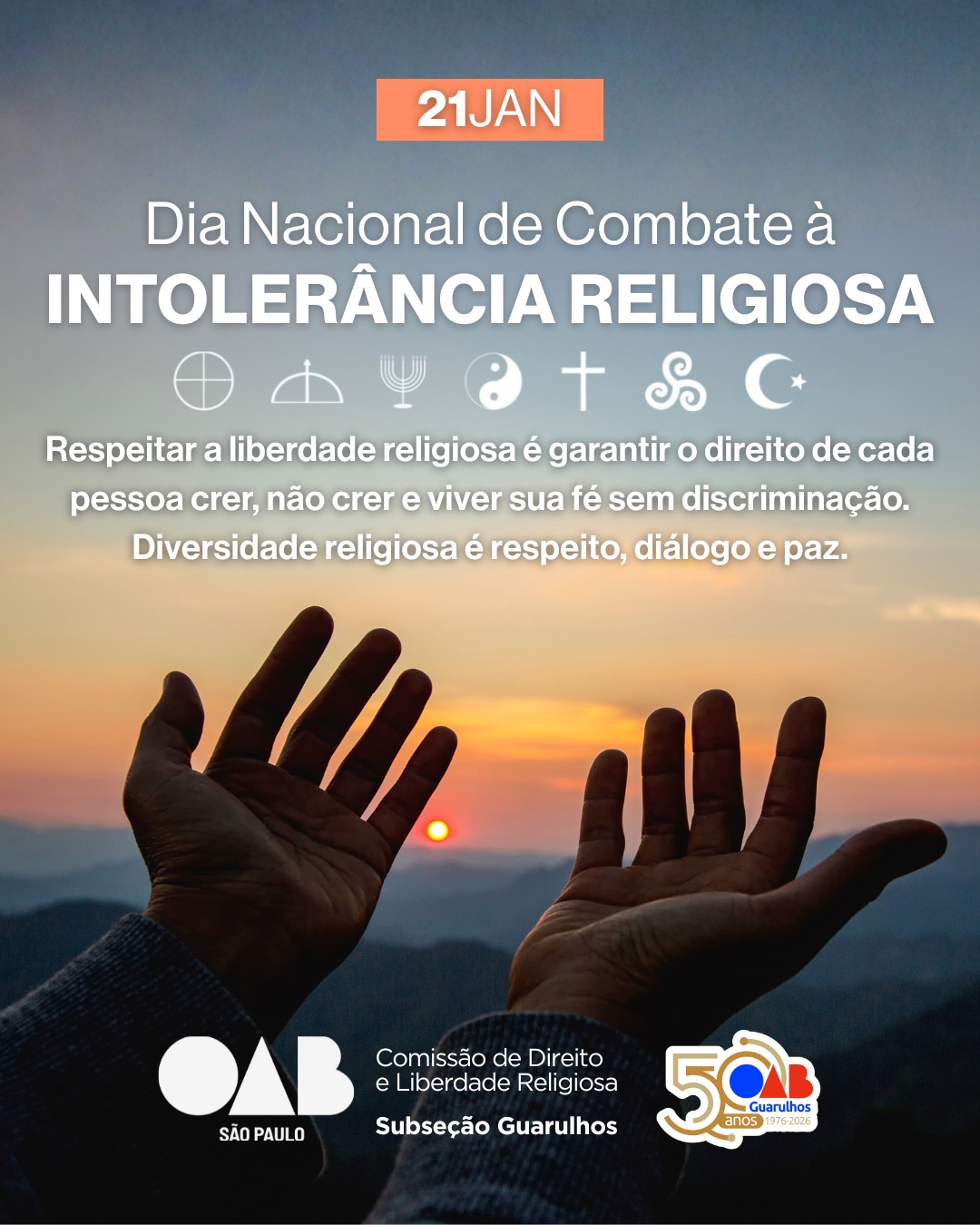No momento, você está visualizando 21 de janeiro | Dia Nacional de Combate à Intolerância Religiosa