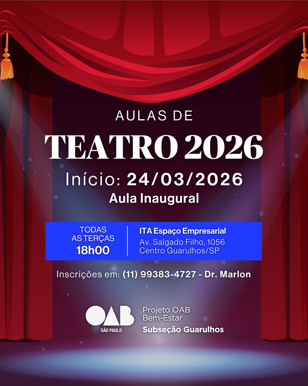 No momento, você está visualizando Aulas de Teatro 2026