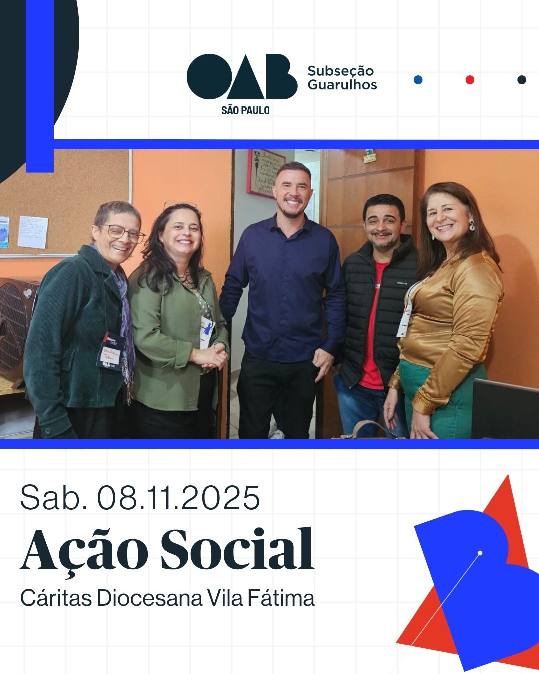 No momento, você está visualizando Comissão de Ação Social da OAB Guarulhos, esteve presente na Ação Social promovida pela Cáritas Diocesana, realizada no Bairro Vila Fátima