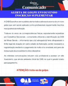Leia mais sobre o artigo Alerta de golpe envolvendo inscrição suplementar
