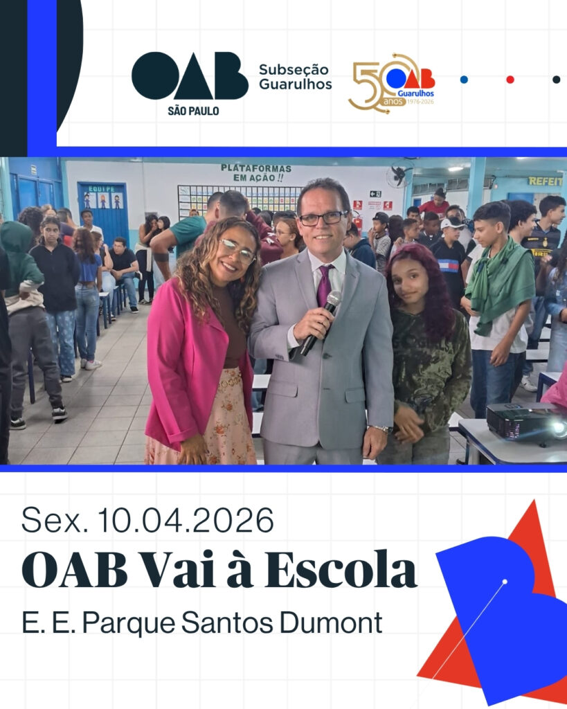 Leia mais sobre o artigo Comissão OAB Vai à Escola, realizou palestra na E.E. Parque Santos Dumont, abordando o tema violência doméstica e Lei Maria da Penha