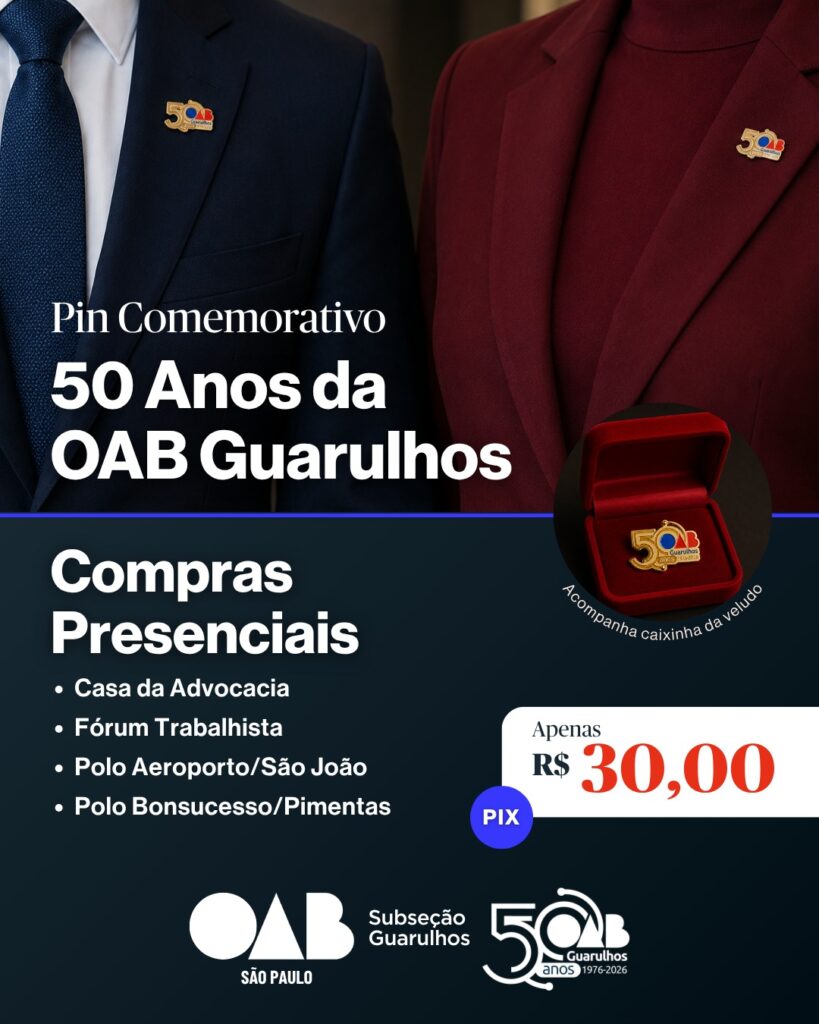 Leia mais sobre o artigo Celebre este marco histórico com um símbolo que ficará para sempre na memória da Advocacia de Guarulhos