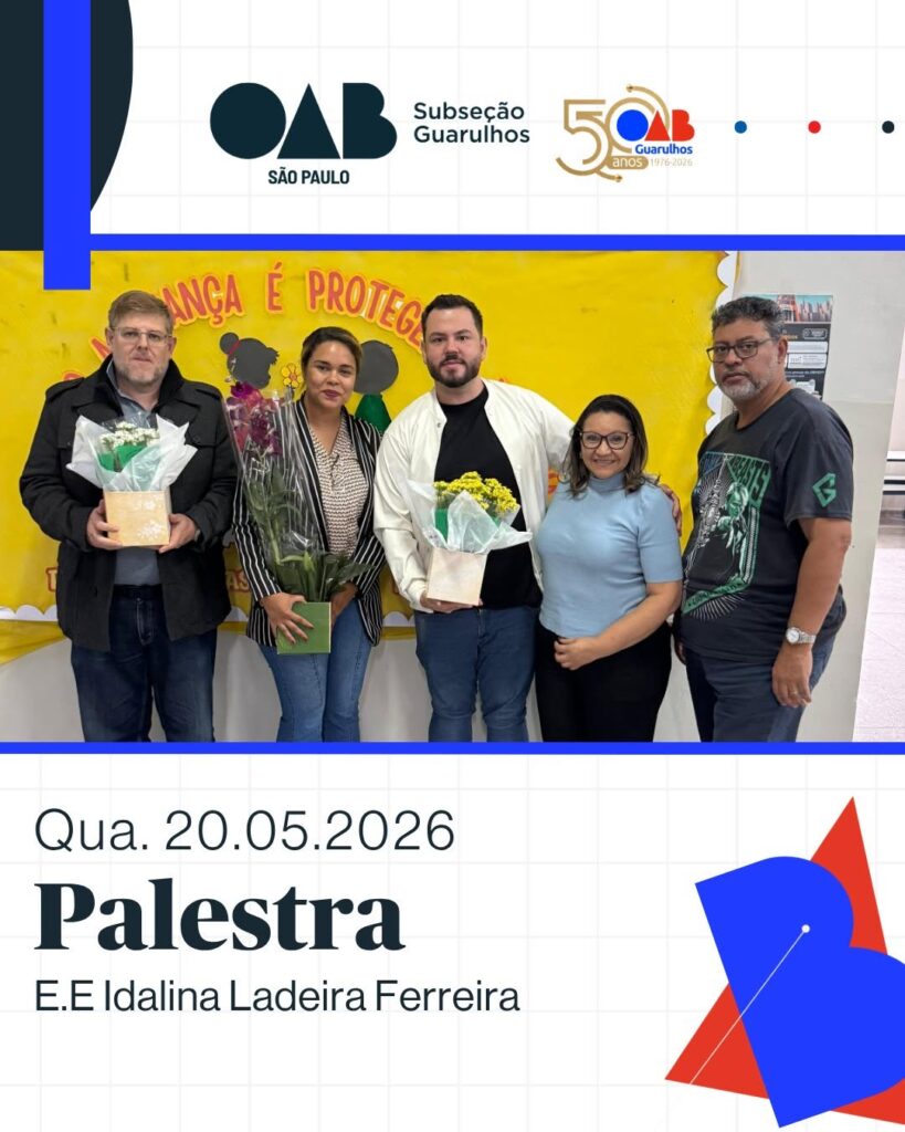 Leia mais sobre o artigo Comissão de Diversidade Sexual e de Gênero da OAB Guarulhos realizou palestra na E.E. Idalina Ladeira Ferreira, sobre violência de gênero na sociedade e no ambiente digital