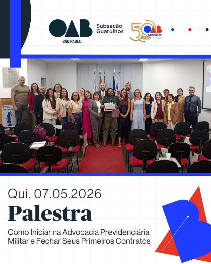 Leia mais sobre o artigo Comissão de Seguridade Social, realizou a palestra “Advocacia Previdenciária Militar: como iniciar na advocacia previdenciária militar e fechar seus primeiros contratos”