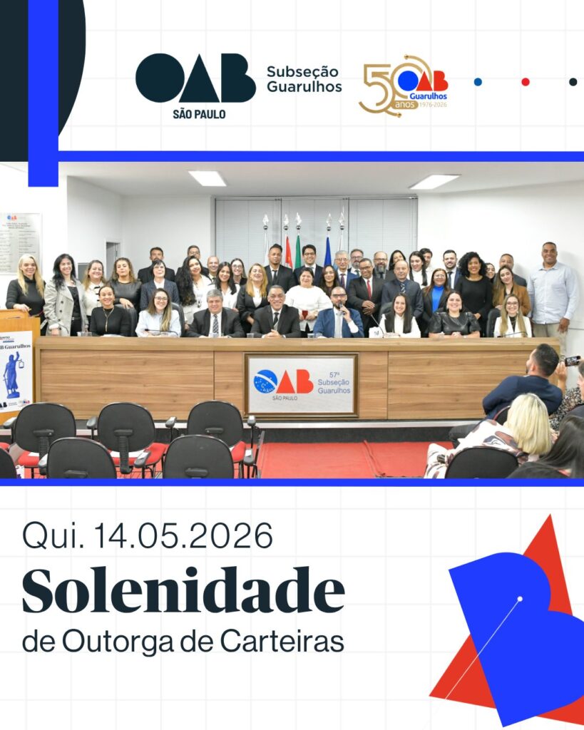 Leia mais sobre o artigo Solenidade de Outorga de Carteiras – 14/05/2026
