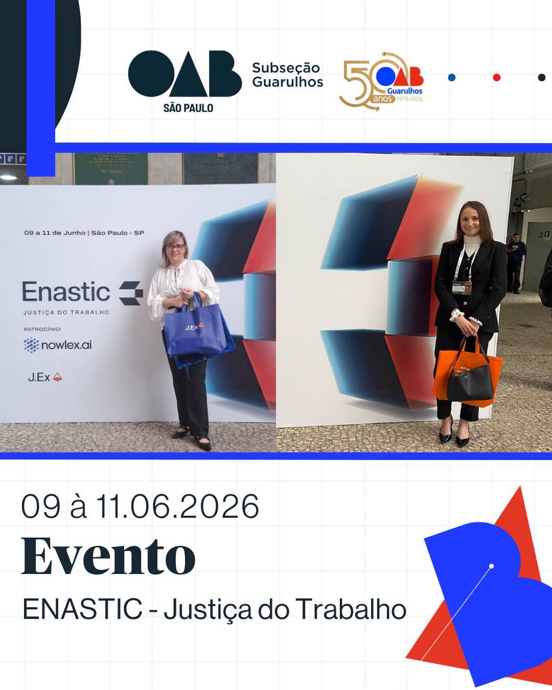 No momento, você está visualizando OAB Guarulhos esteve no ENASTIC – Encontro Nacional de Tecnologia e Inovação da Justiça do Trabalho 