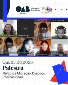 Leia mais sobre o artigo Palestra on-line: “Refúgio e Migração: Diálogos Internacionais” 