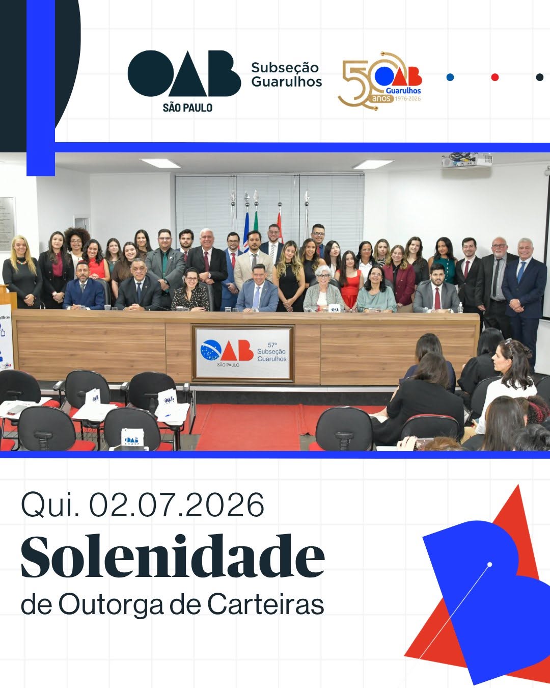 No momento, você está visualizando Solenidade de Outorga de Carteiras – 02/07/2026