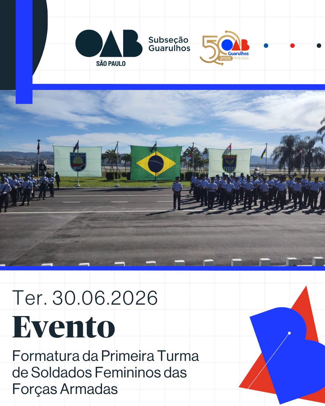 No momento, você está visualizando Comissão de Segurança Pública, esteve presente na cerimônia de compromisso à Bandeira Nacional dos Soldados da Turma 1/2026 da Base Aérea de São Paulo (BASP) 