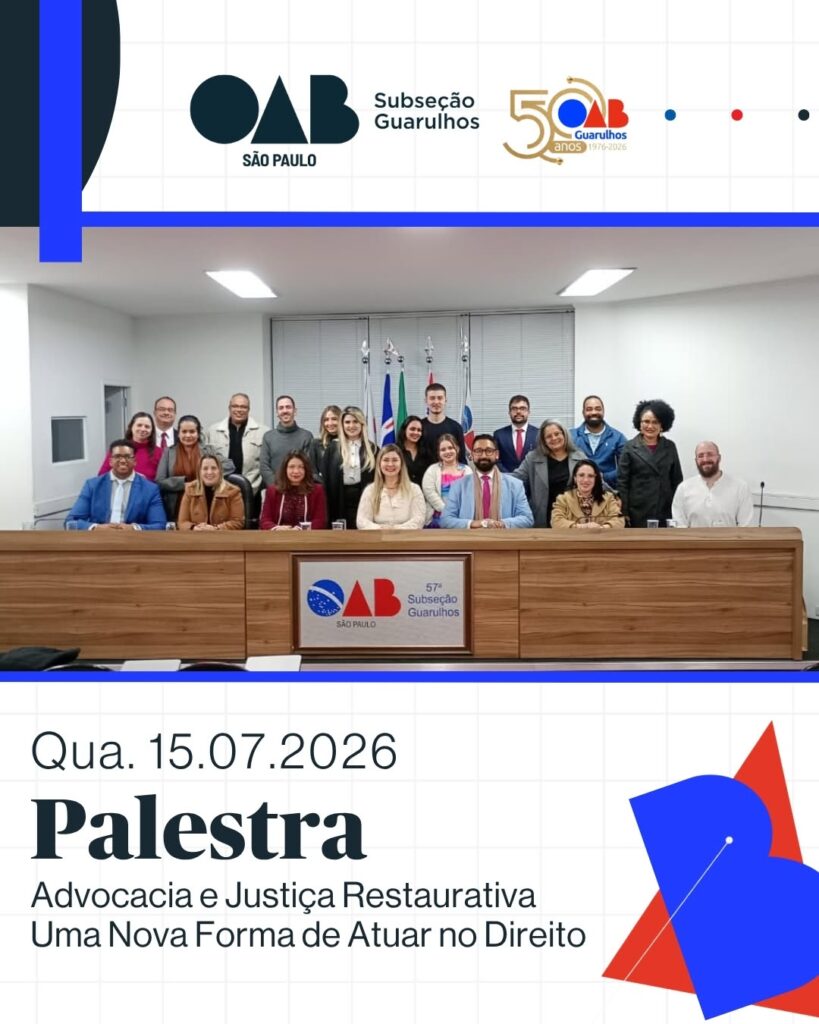 Leia mais sobre o artigo Palestra: Advocacia e Justiça Restaurativa – Uma Nova Forma de Atuar no Direito