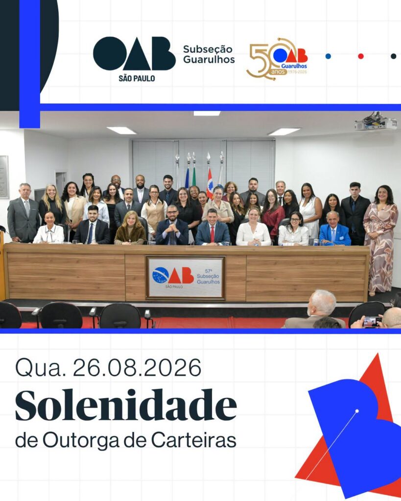 Leia mais sobre o artigo Solenidade de Outorga de Carteiras – 26/08/2026