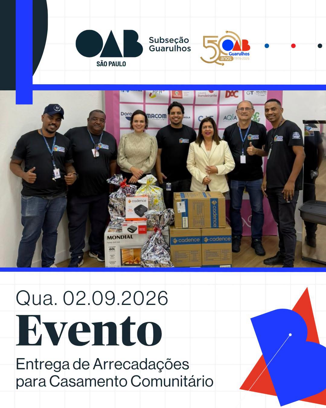 No momento, você está visualizando Entrega de Arrecadações Casamento Comunitário